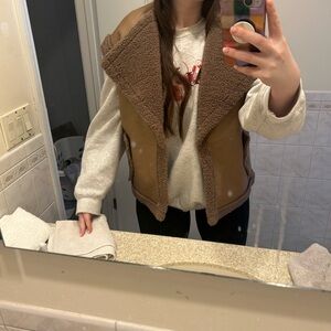 Fashion Nova Brown and Tan Teddy Jacket